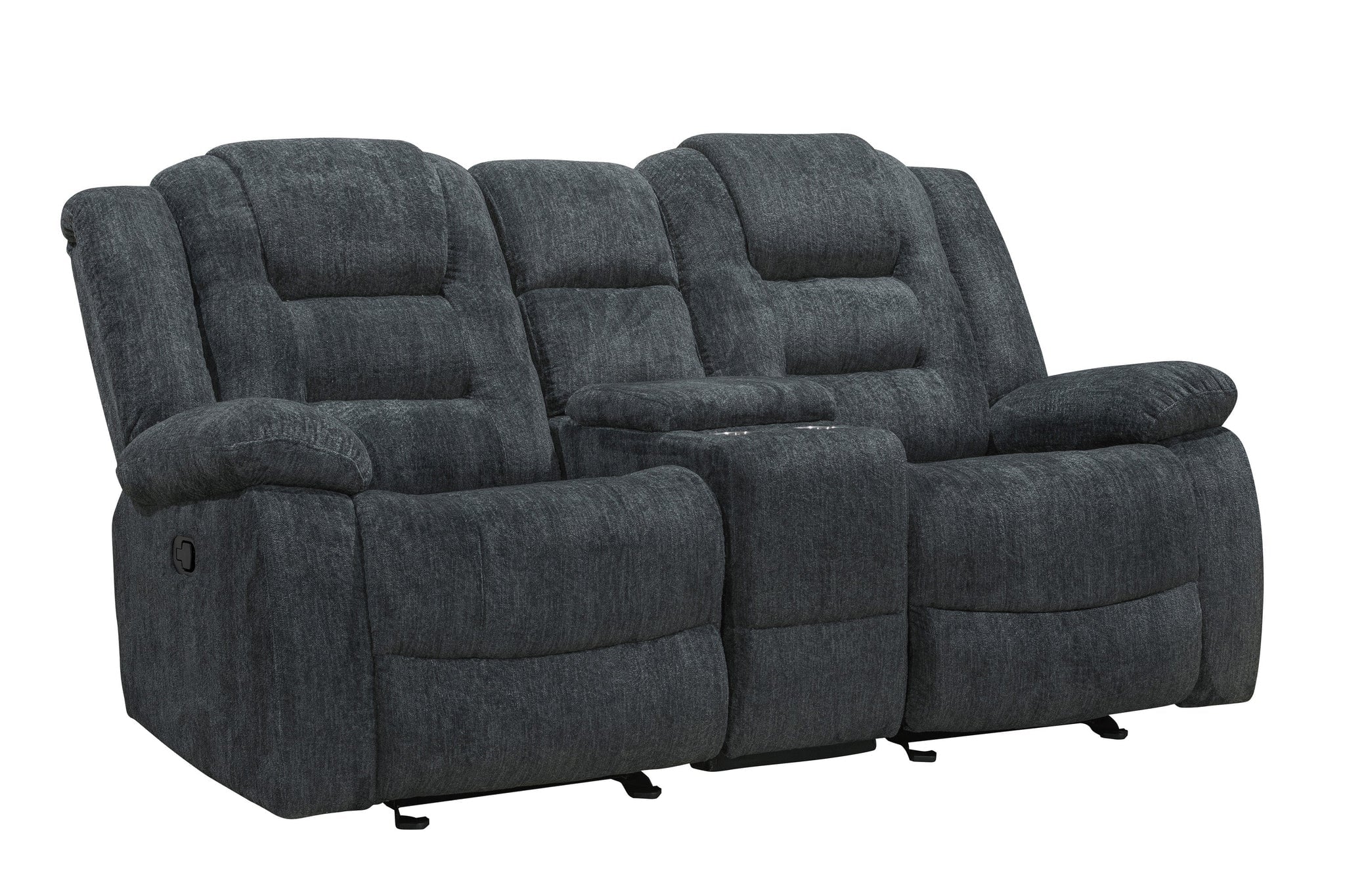 Bolton - Misty Storm Manual Glider Console Loveseat
