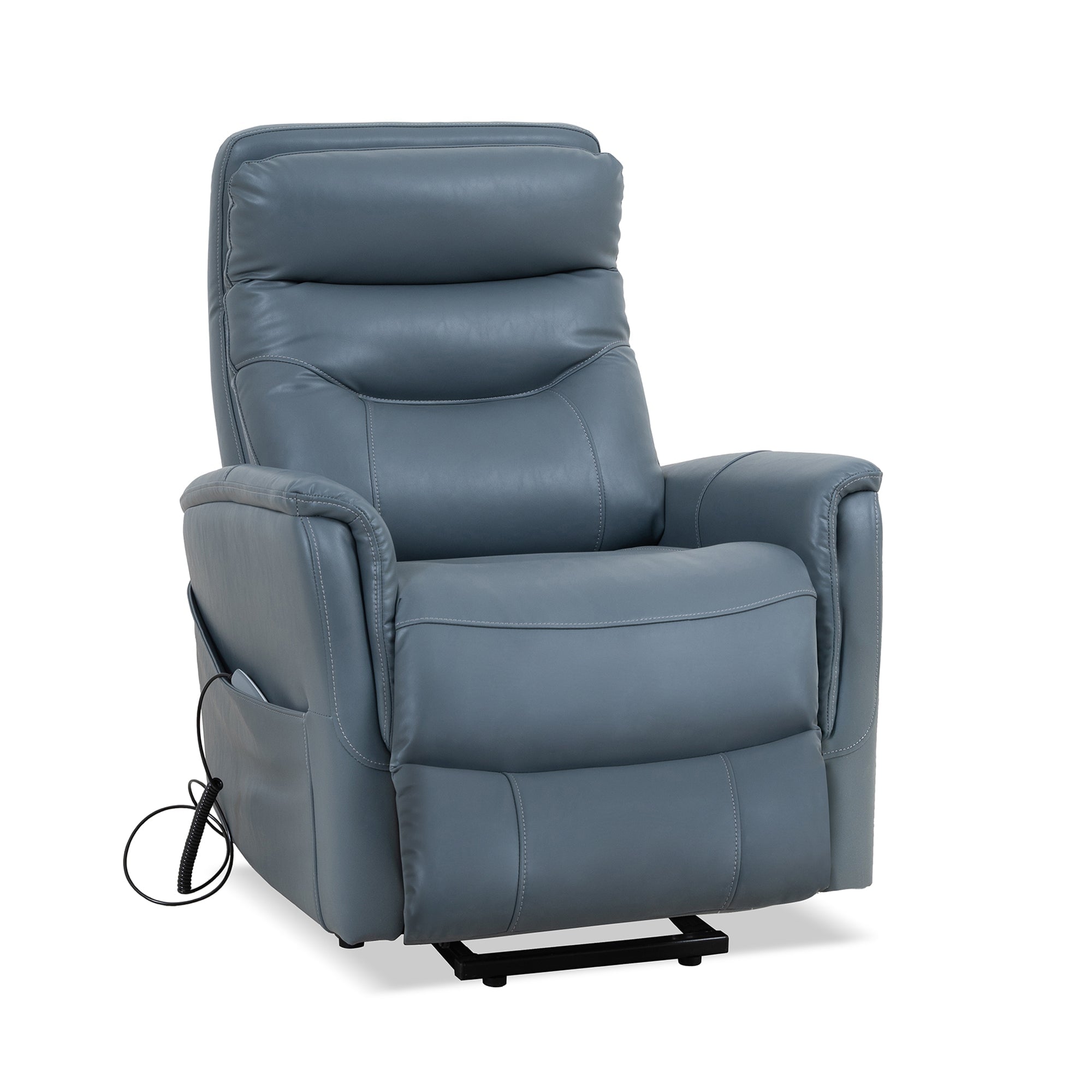 Gemini - Soft Azure Power Lift Recliner With Articulating Headrest