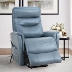 Gemini - Soft Azure Power Lift Recliner With Articulating Headrest - Image 2