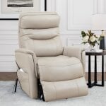 Gemini - Soft Ivory Power Lift Recliner With Articulating Headrest - Image 3