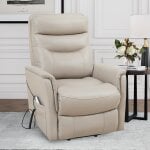 Gemini - Soft Ivory Power Lift Recliner With Articulating Headrest - Image 2