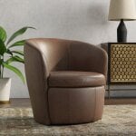 Barolo - Vintage Brown Swivel Club Chair - Image 2