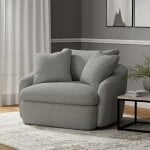 Boomer - Dame Dove Large Swivel Chair W/ 2 Toss Plws - Image 2
