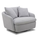 Boomer - Dame Dove Large Swivel Chair W/ 2 Toss Plws