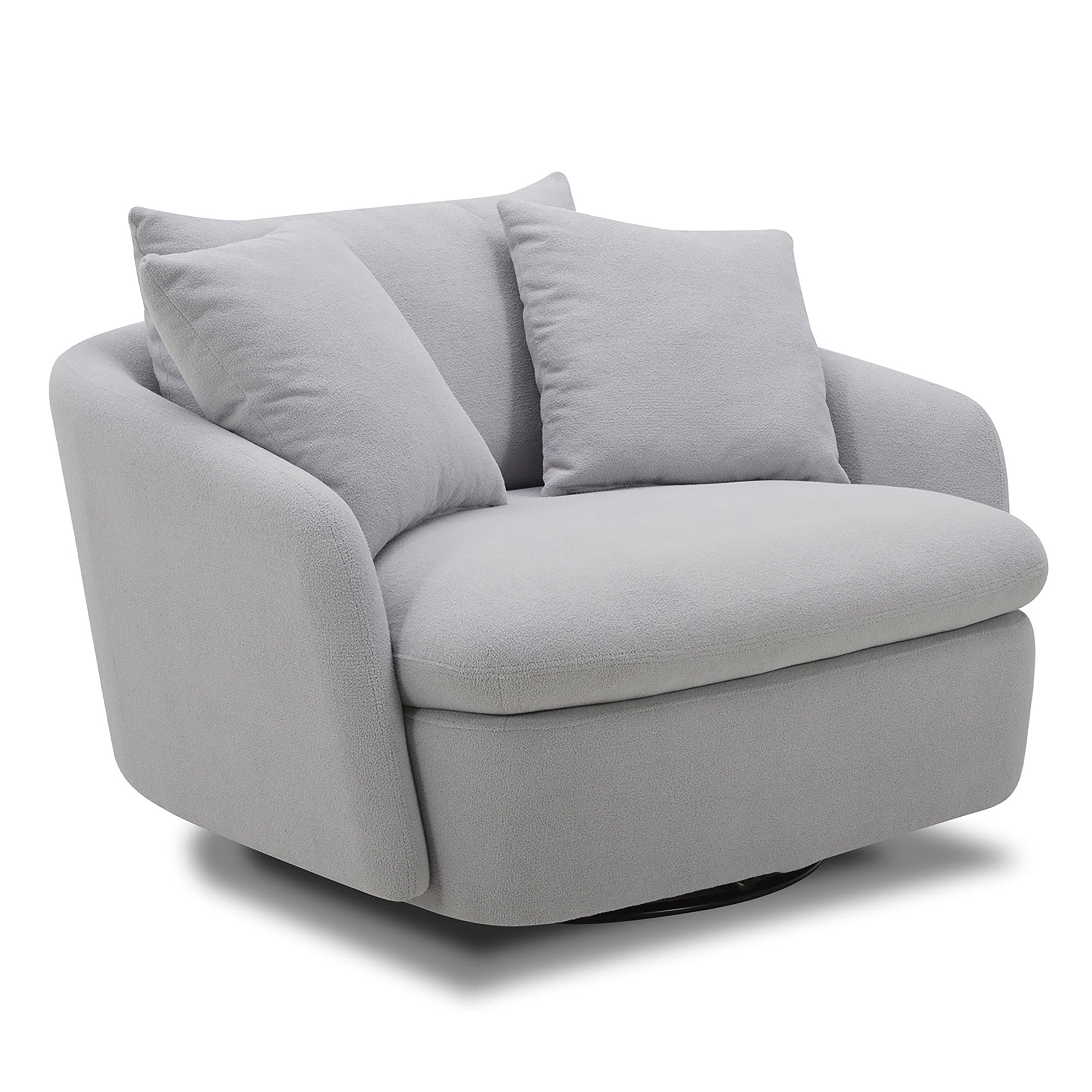 Boomer - Dame Dove Large Swivel Chair W/ 2 Toss Plws
