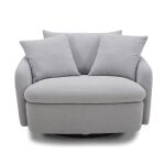 Boomer - Dame Dove Large Swivel Chair W/ 2 Toss Plws - Image 4