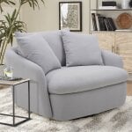 Boomer - Dame Dove Large Swivel Chair W/ 2 Toss Plws - Image 3